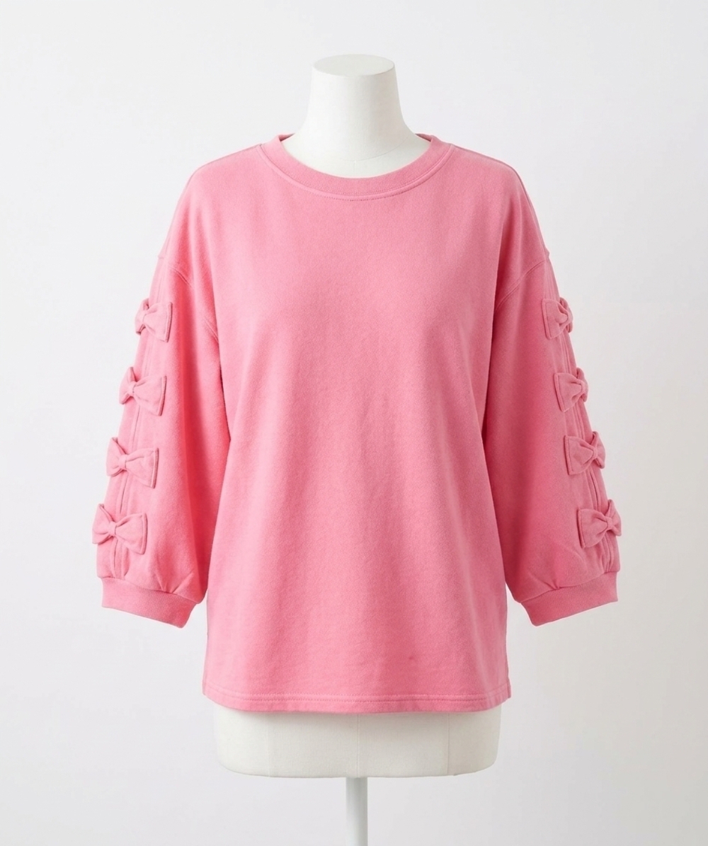 NEW JODIFL liz bow detail top in washed rose